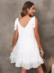 Lace Up Polyester Beach Dress