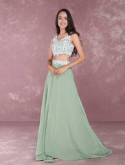 Chiffon Prom Two Piece Beading Occasion Party Dresses