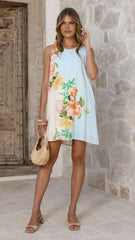 Ellea Mini Dress - Botanical Bliss Blue