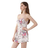Elegant Knitted Printed Deep V-Neck Sleeveless Slim Fit Mini Dress