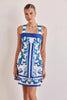 Bohemian Color Blocked Printed Bohemian Elastic Waist Loose Mini Dress