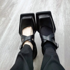 Square Toe Mary Jane Shoes