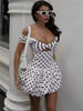 Casual Off Shoulder Ruffle Hollow Sleeveless Tube Top Mini Dress