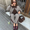 Casual Street Plaid Lapel Buttons Crop Jacket Short Pleated A-line Skirts Set