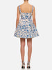 Casual Printing Square Neck Sleeveless High Waist Temperament Mini Dress