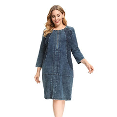 High Flexibility Slim Fit Denim Dress Fish Scale Denim