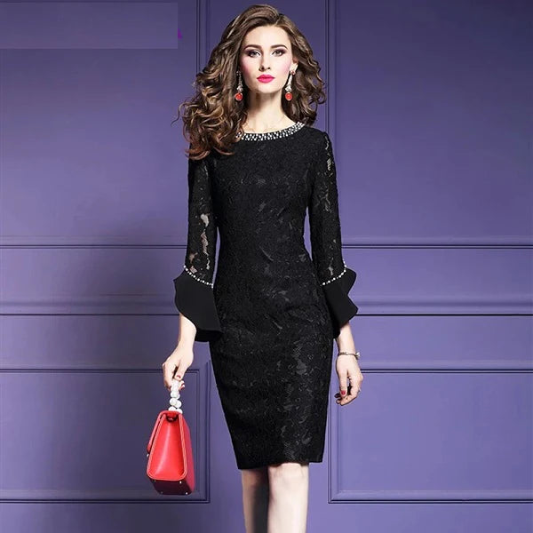 Elegant High Quality Vintage Lace Party Dress