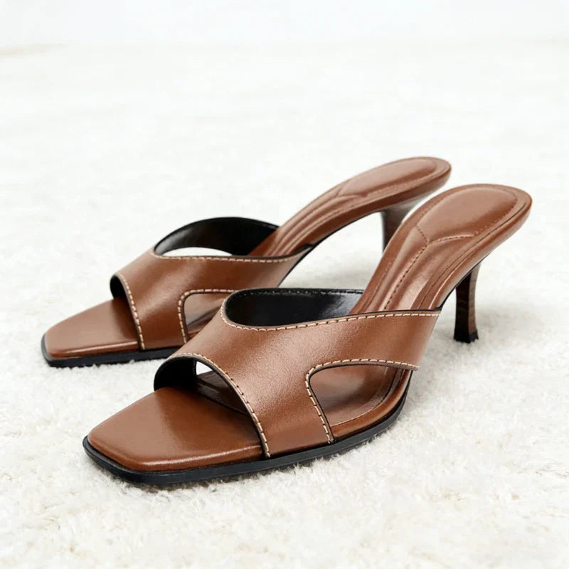 Elegant Brown Thin High Heel