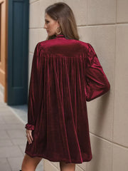 V Neck Long Sleeves Chic Layered Knee Length Elegant Mini Dresses