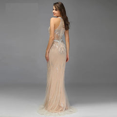 Sleeveless Off Shoulder Beading Evening Dresses