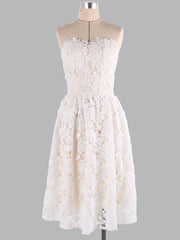 Lace Dress Women's Sweetheart Neckline Pleated Fit Flare Dress