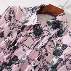 Elegant Flower Chain Print Long Dress