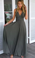 Elegant Sleeveless Strapped Party Birthday Vestidos Maxi Dress