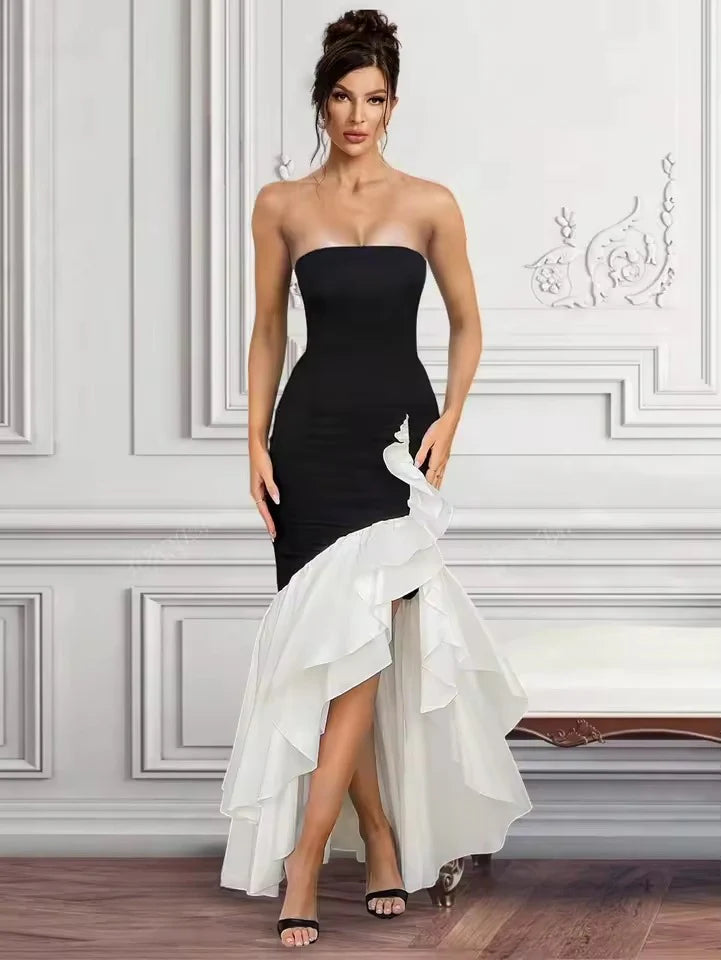Elegant Strapless Sleeveless Evening Birthday Club Bandage Dress