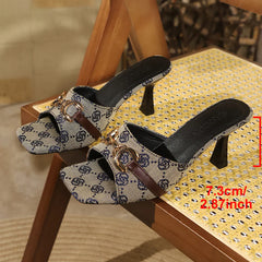 Elegant Metal Buckle High Heel