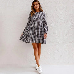 Casual Long Sleeve O-neck Dress