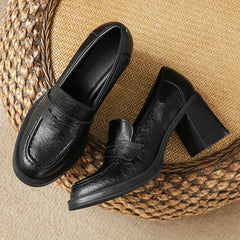 Retro Black Pointed Toe High Heel