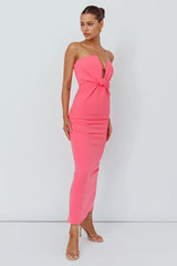 Deonne Twist Waist Midi Dress Pink