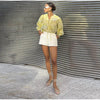 Casual Print Lace Up Shirts Chic V-neck Lantern Sleeve Blouses Tops Two Piece Set