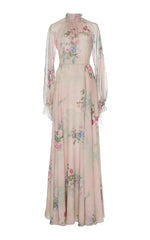 Bohemian Long Sleeve Floral Printed Long Maxi Dress