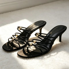Unique Metal-decorated Kitten Heel