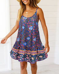 Casual Spaghetti Straps V-Neck Sundress
