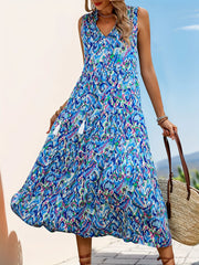 Women's Summer Sleeveless Bohemian Printed Dress