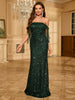 Casual Tassel Sequin Sleeve Tassel Floor-Length Glitter Sequin Formal Dress