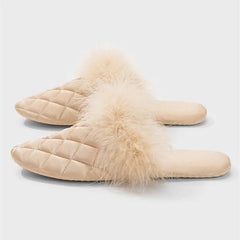 Feather Decoration Design Slippers Comfort Lightweight Soft Sole Home Slippers Elegant Non Slip Zapatos De Mujer