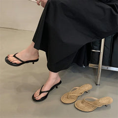 Round Clip Toe Thin Low Heel