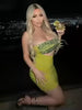 Elegant Strapless Beading Cut Out Mini Bodycon Bandage Dress
