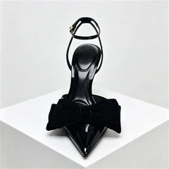 Elegant Bow Designer Black High Heel