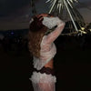 Ruffle Lace Maxi Skirt See Through Slim Club Party Beach Holiday Two Piece Set