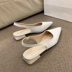 Pointed Retro Solid Color High Heel