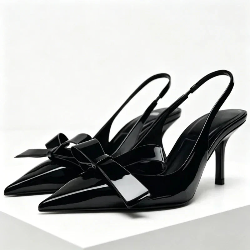 Black Pointed Toe Thin High Heel