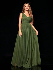 Casual One shoulder Irregular Sequin Belt Mesh Full Skirt Evening Party Ball Bridesmaid Maxi Dress  