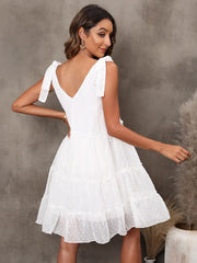 Lace Up Polyester Beach Dress