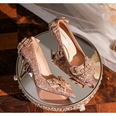 Shiny Bowknot Thin Heel