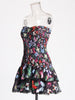 Casual Strapless Sleeveless High Waist A-Line Slimming Printing Mini Dress