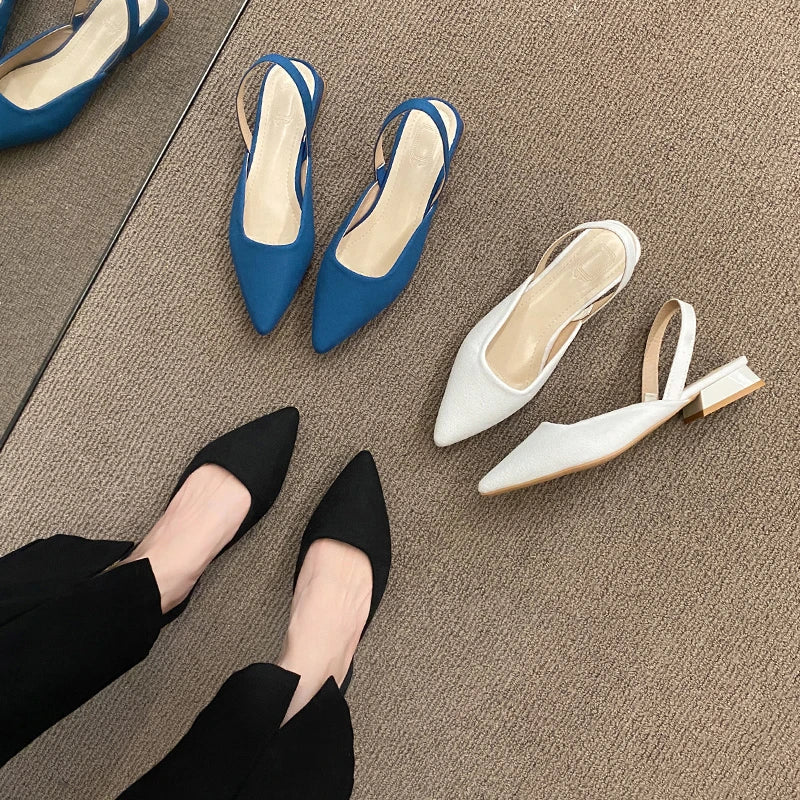 Retro Solid Color Heel