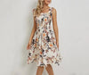 Elegant Sleeveless Halter Strappy Printed Cocktail Party Knee Length Dress