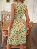 Casual Tropical Round Neck Sleeveless Printed Beach Mini Dress