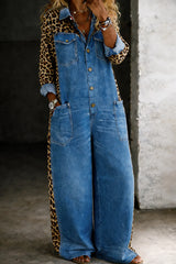 Women's One Piece Denim Shirt Jumpsuit