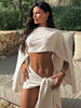 Elegant Backless Top High Waisted Off-shoulder Short Mini Dress Set