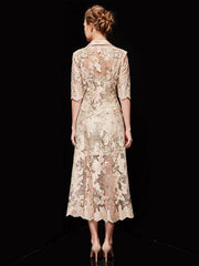 Two Piece Embroidered Formal Wedding Guest Dress