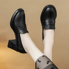 Retro Black Pointed Toe High Heel