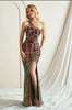 Elegant Sequin Sleeveless One-Shoulder Appliques Formal Evening Maxi Dresses
