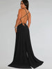 Elegant Backless Bandage Holiday Hollow Out O-Rings Metal Long Maxi Dresses