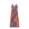 Bohemian Spaghetti Strap With Multicolored Patchwork Print Maxi Dress