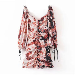 Casual Patchwork Floral Print Stylish Mini Dress